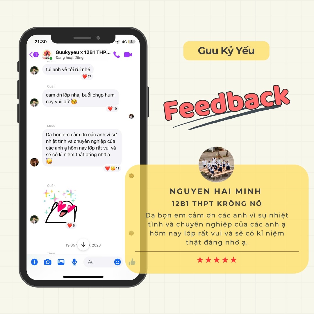 Feedback Guu Kỷ Yếu - Chụp Ảnh Kỷ Yếu BMT Toàn Quốc Sài Gòn HCM