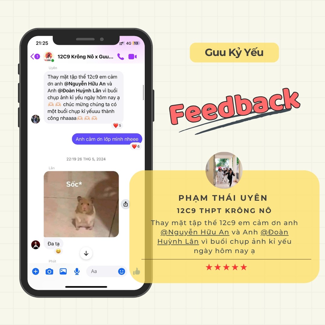 Feedback Guu Kỷ Yếu - Chụp Ảnh Kỷ Yếu BMT Toàn Quốc Sài Gòn HCM