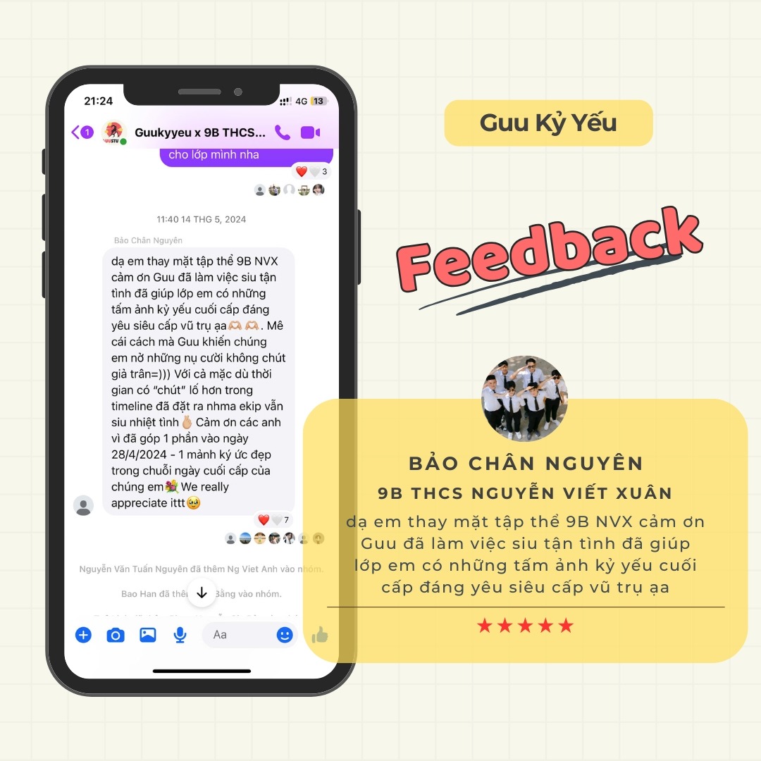 Feedback Guu Kỷ Yếu - Chụp Ảnh Kỷ Yếu BMT Toàn Quốc Sài Gòn HCM