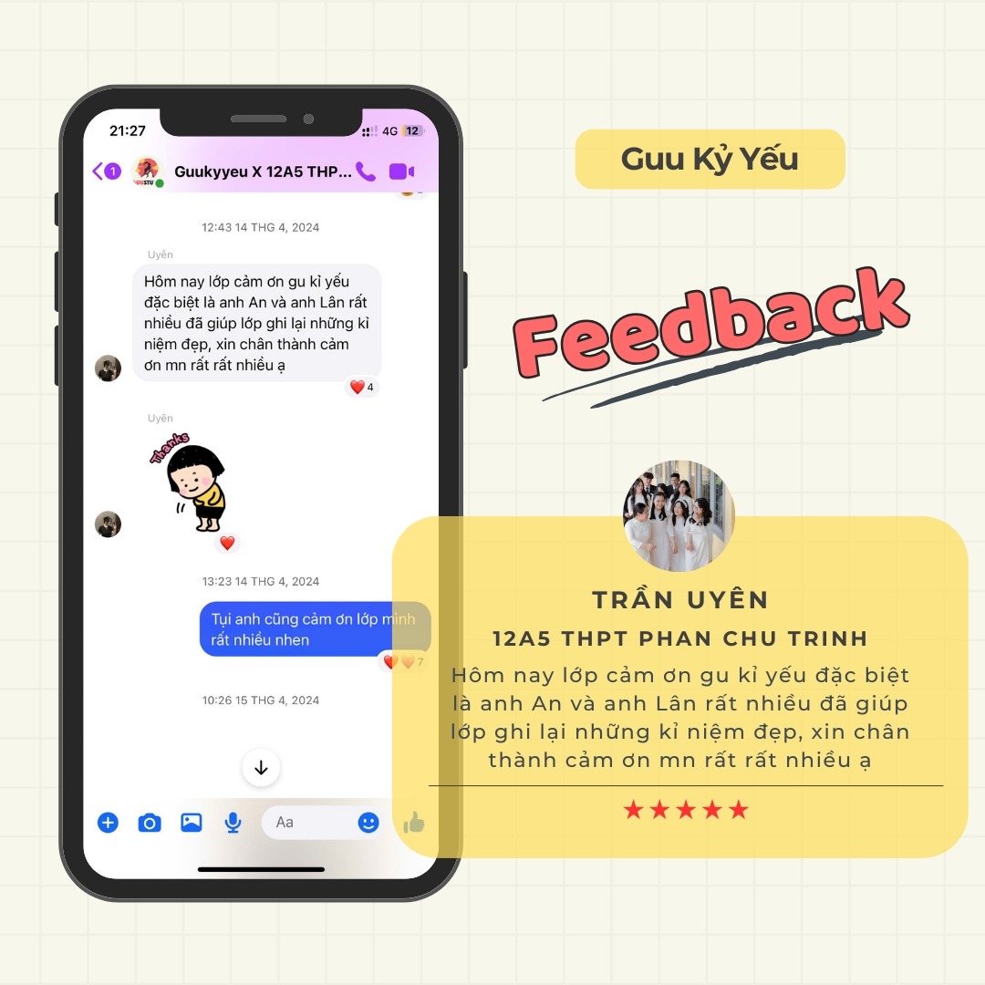 Feedback Guu Kỷ Yếu - Chụp Ảnh Kỷ Yếu BMT Toàn Quốc Sài Gòn HCM